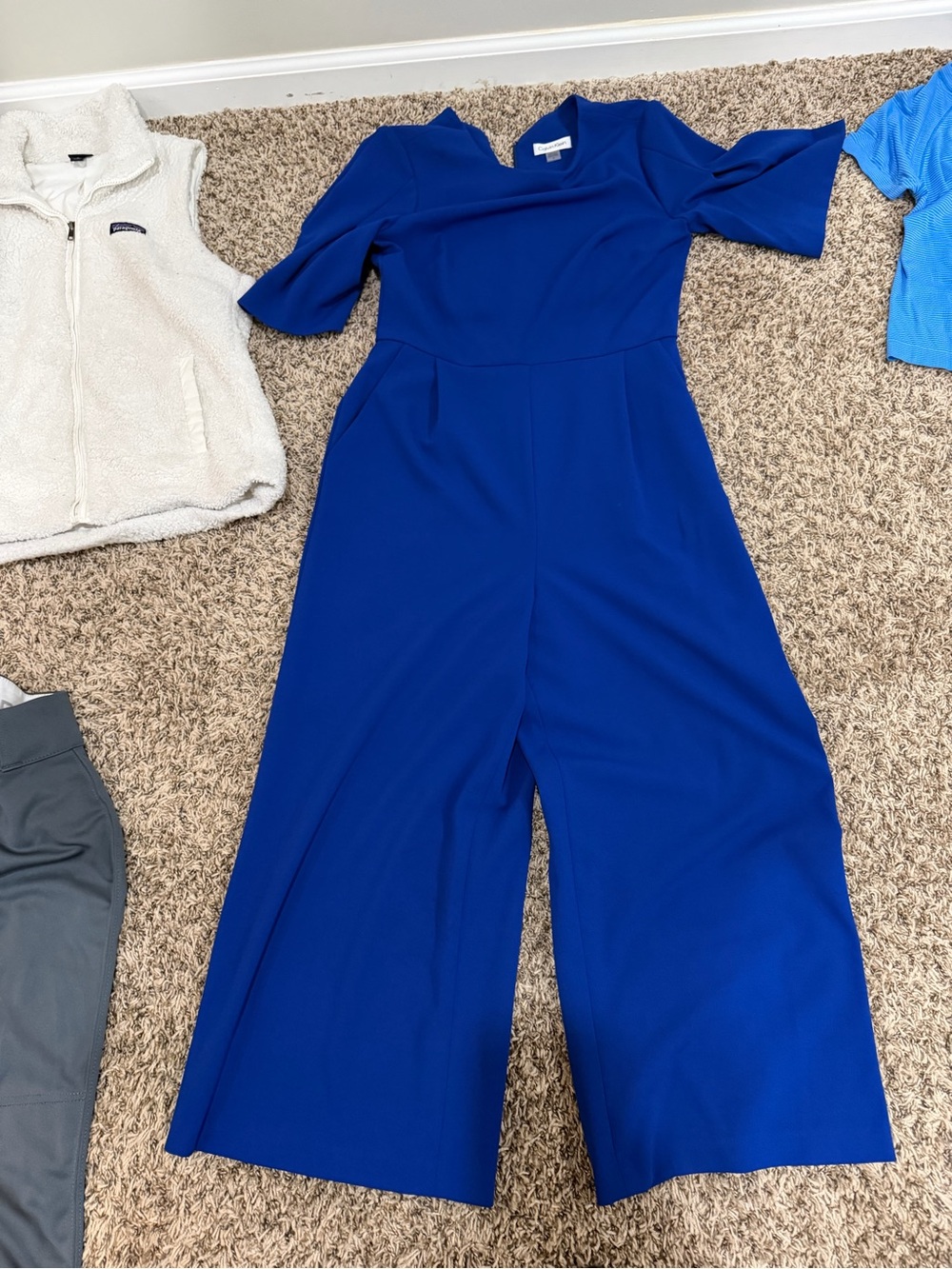 Calvin Klein Women’s Royal Blue Wide-Leg Jumpsuit